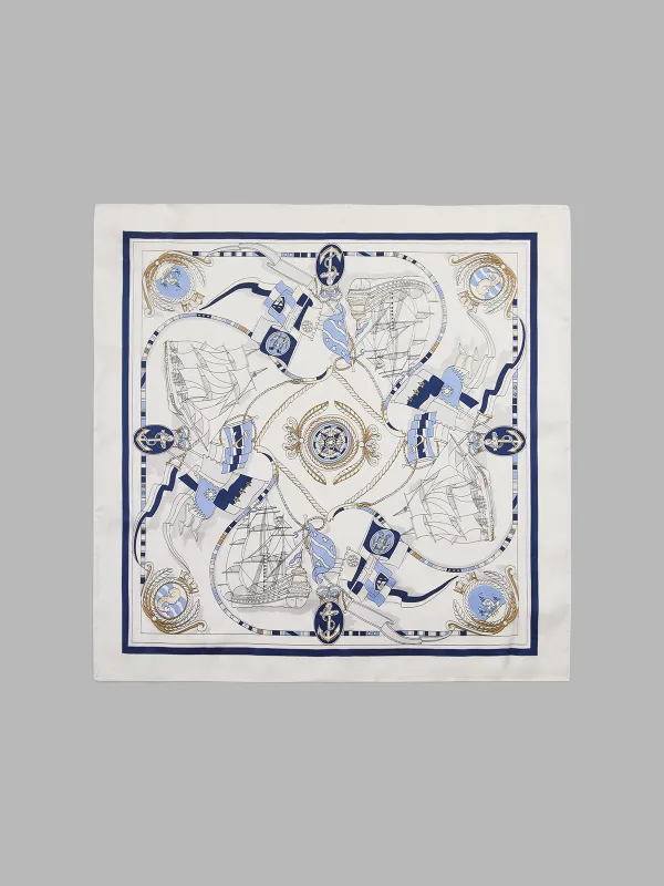 Nautical Sailboat Anchor Print Square Scarf made by COMMENSE
