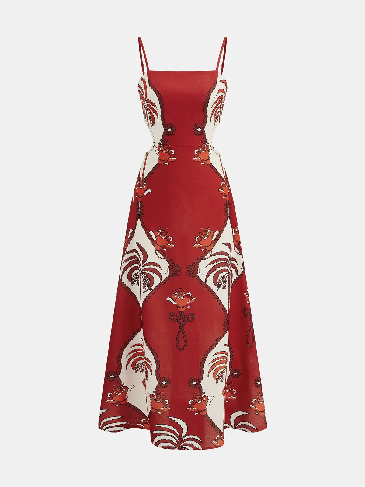 Tropical Print Cut-Out Cami Maxi Dress sold by COMMENSE product image thumbnail 2