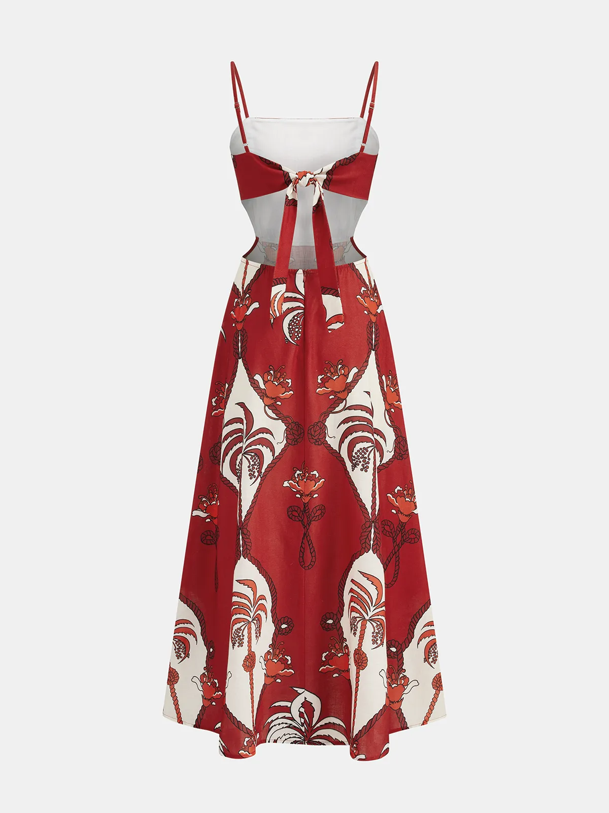 Tropical Print Cut-Out Cami Maxi Dress sold by COMMENSE product image thumbnail 4