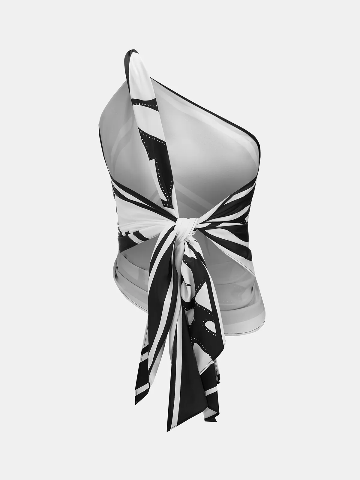 Beaded One Shoulder Geometric Print Top sold by COMMENSE product image thumbnail 3