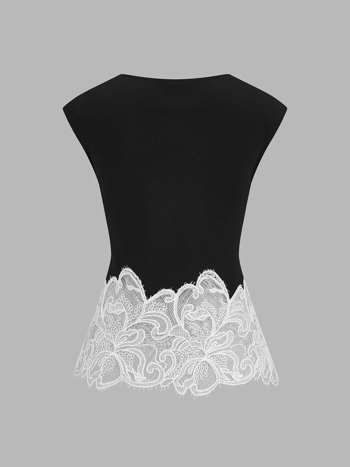 Lace Hem Knit Sleeveless Top sold by COMMENSE product image thumbnail 3