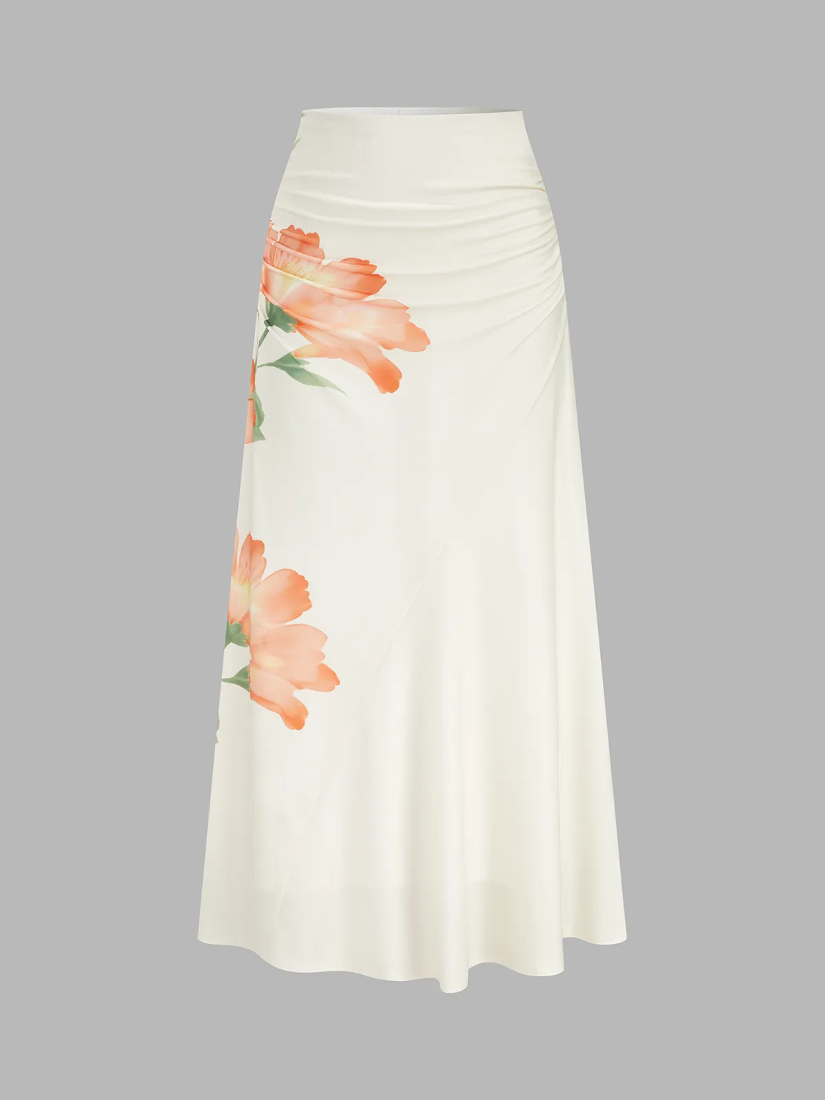 Floral Print Halter Crop Top & Ruched Skirt Set sold by COMMENSE product image thumbnail 5