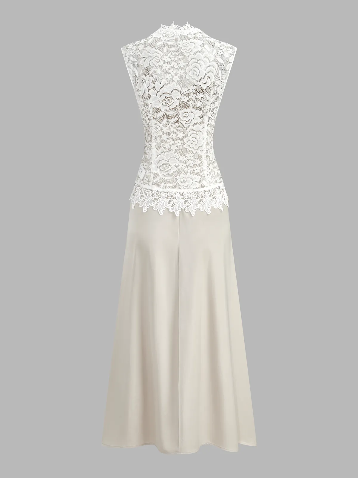 Satin Cami Dress & Lace Vest Two-Piece Set sold by COMMENSE product image thumbnail 5