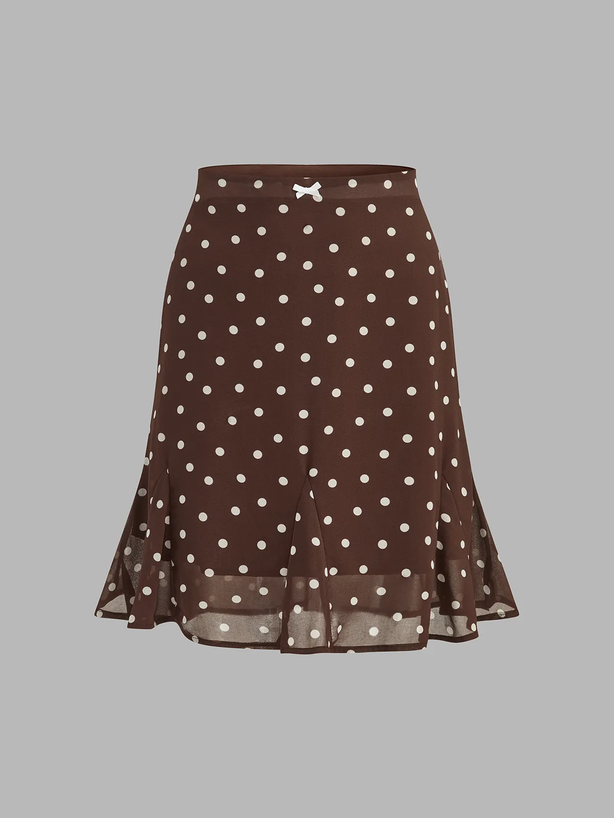 Polka Dot Sheer Lace Trim Top & Mini Skirt Set sold by COMMENSE product image thumbnail 4