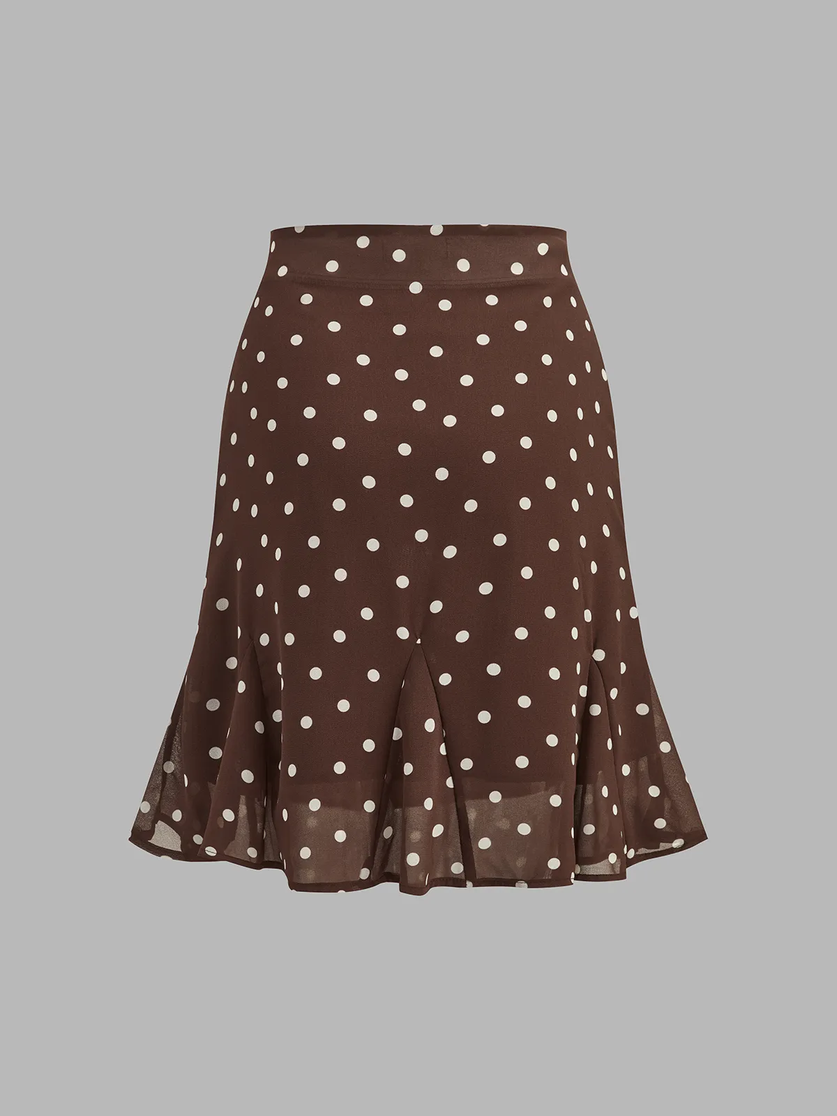 Polka Dot Sheer Lace Trim Top & Mini Skirt Set sold by COMMENSE product image thumbnail 5