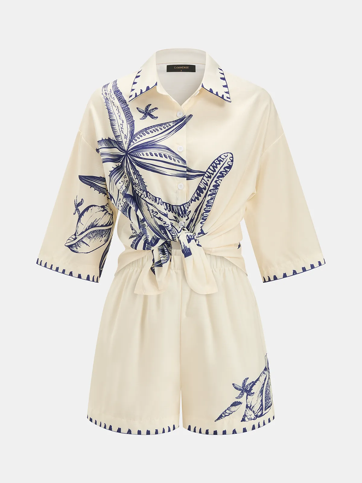 Seashell Print Shirt & Shorts Set sold by COMMENSE