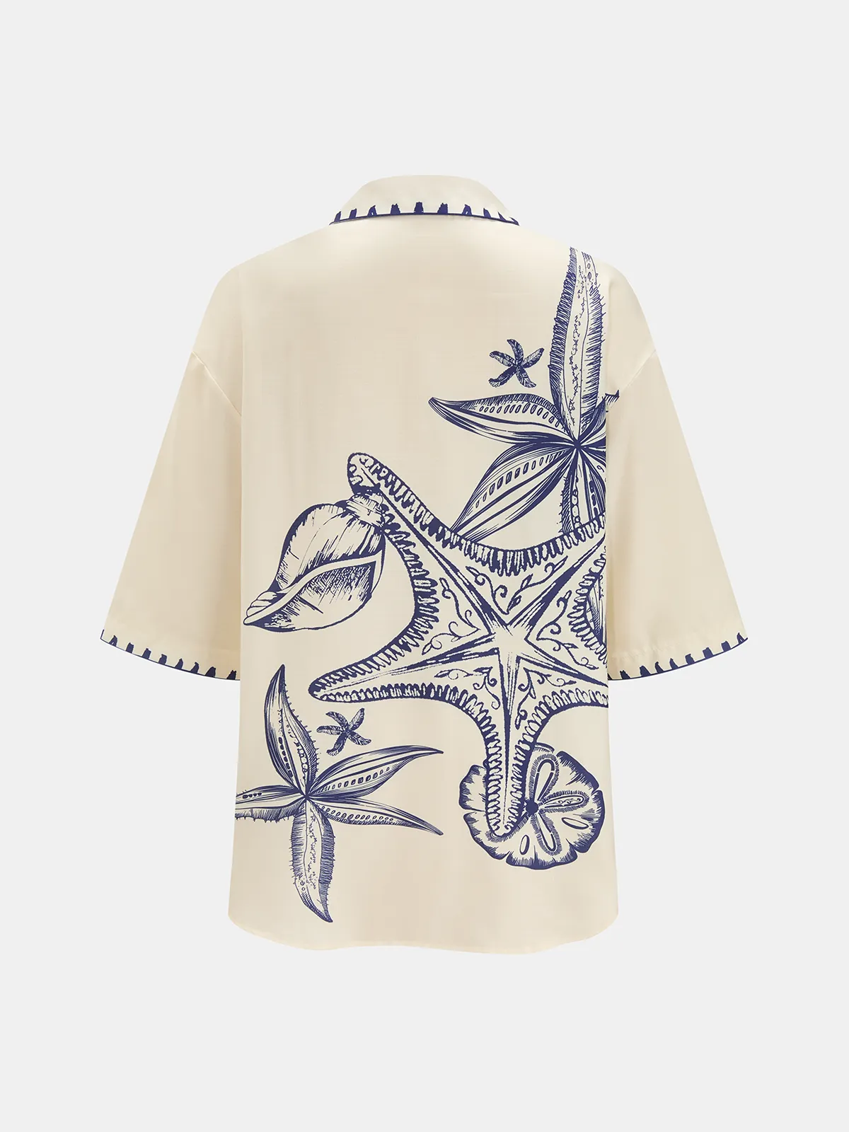 Seashell Print Shirt & Shorts Set sold by COMMENSE product image thumbnail 4