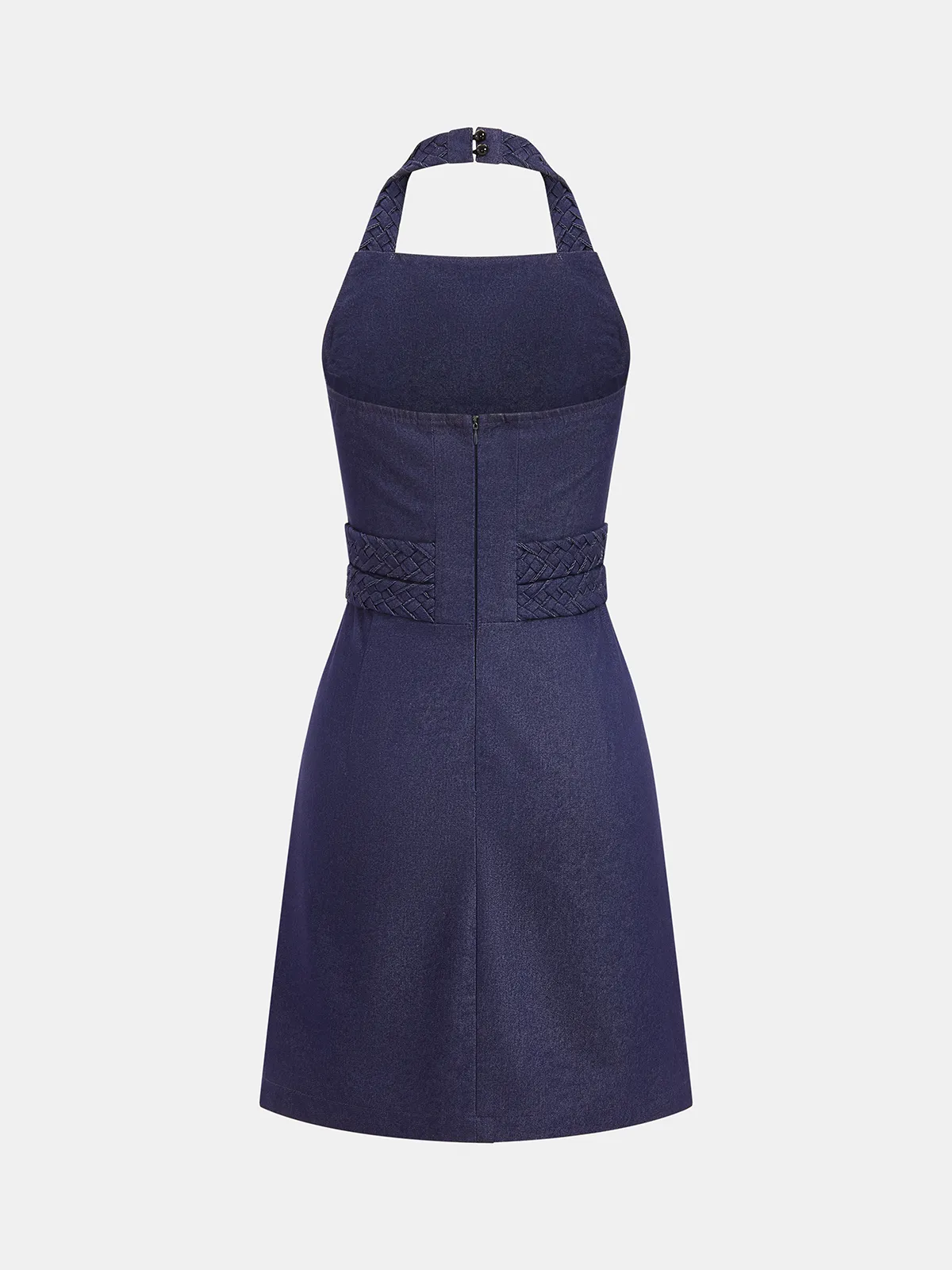 Braided Halter Backless Mini Dress sold by COMMENSE product image thumbnail 2