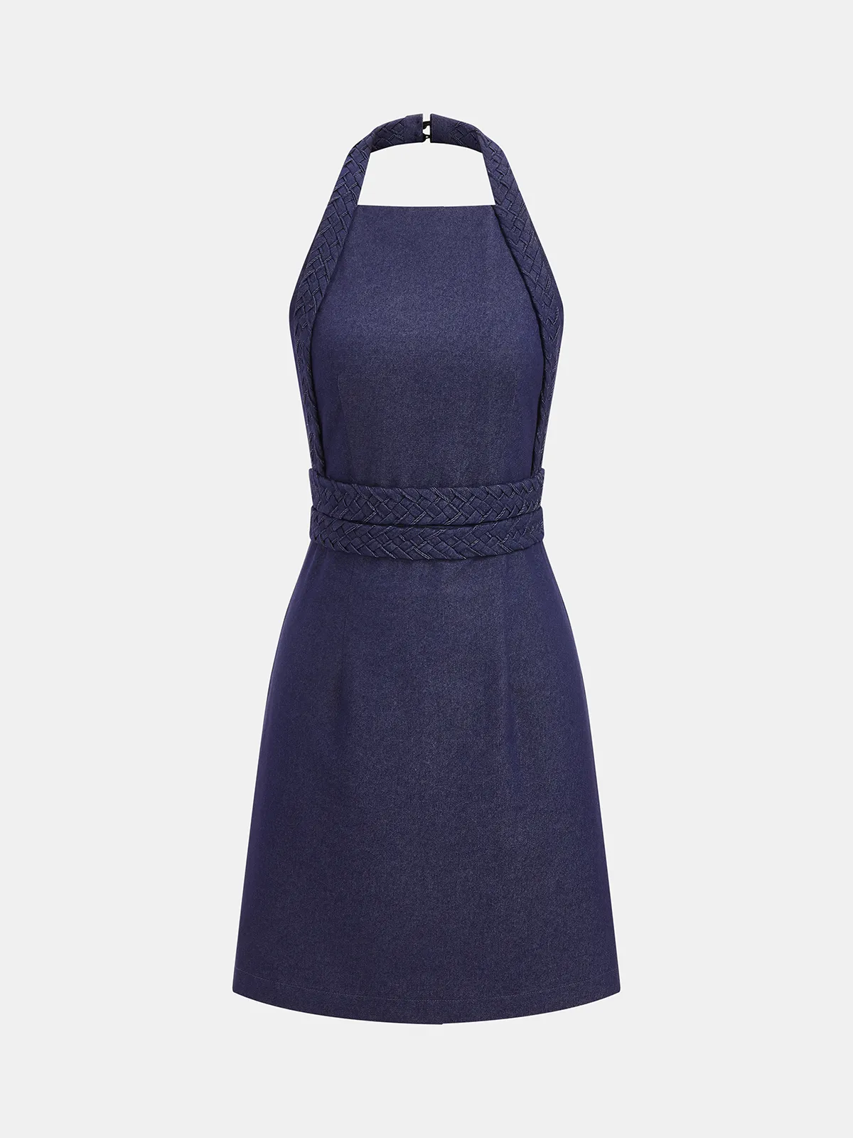 Braided Halter Backless Mini Dress sold by COMMENSE