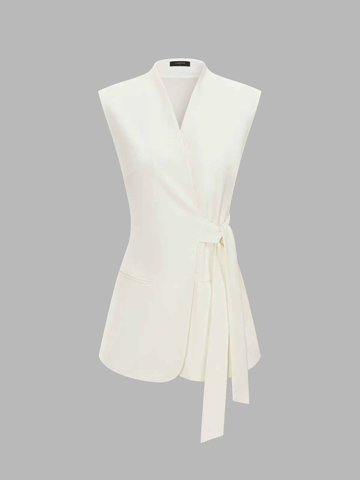 Tie-Waist Sleeveless Wrap Blazer Vest sold by COMMENSE product image thumbnail 2