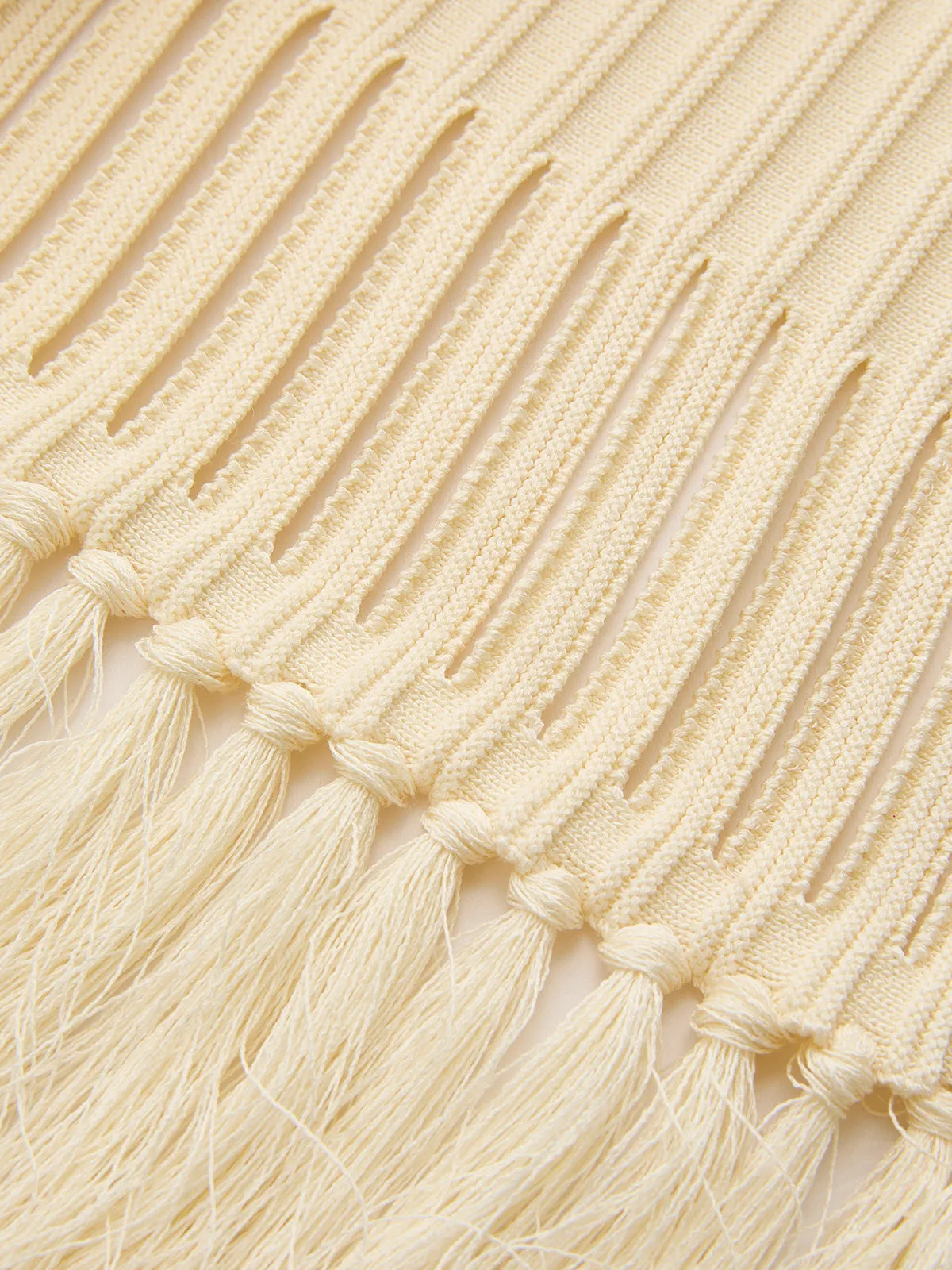 One Shoulder Fringe Knitted Tank Top sold by COMMENSE product image thumbnail 4