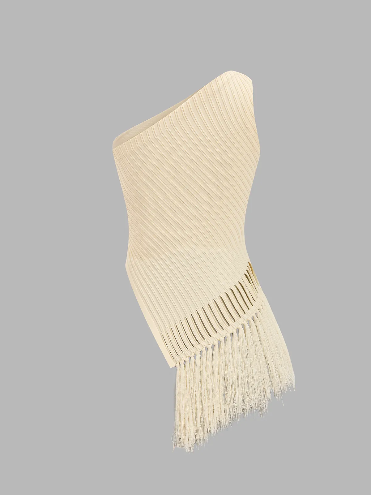 One Shoulder Fringe Knitted Tank Top sold by COMMENSE product image thumbnail 3