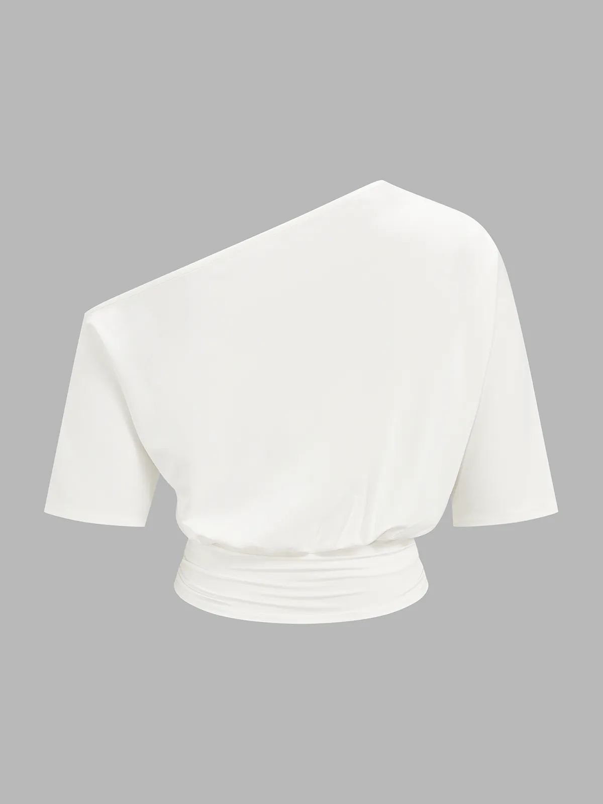 Off-Shoulder Cinched Waist Crop Top sold by COMMENSE product image thumbnail 3