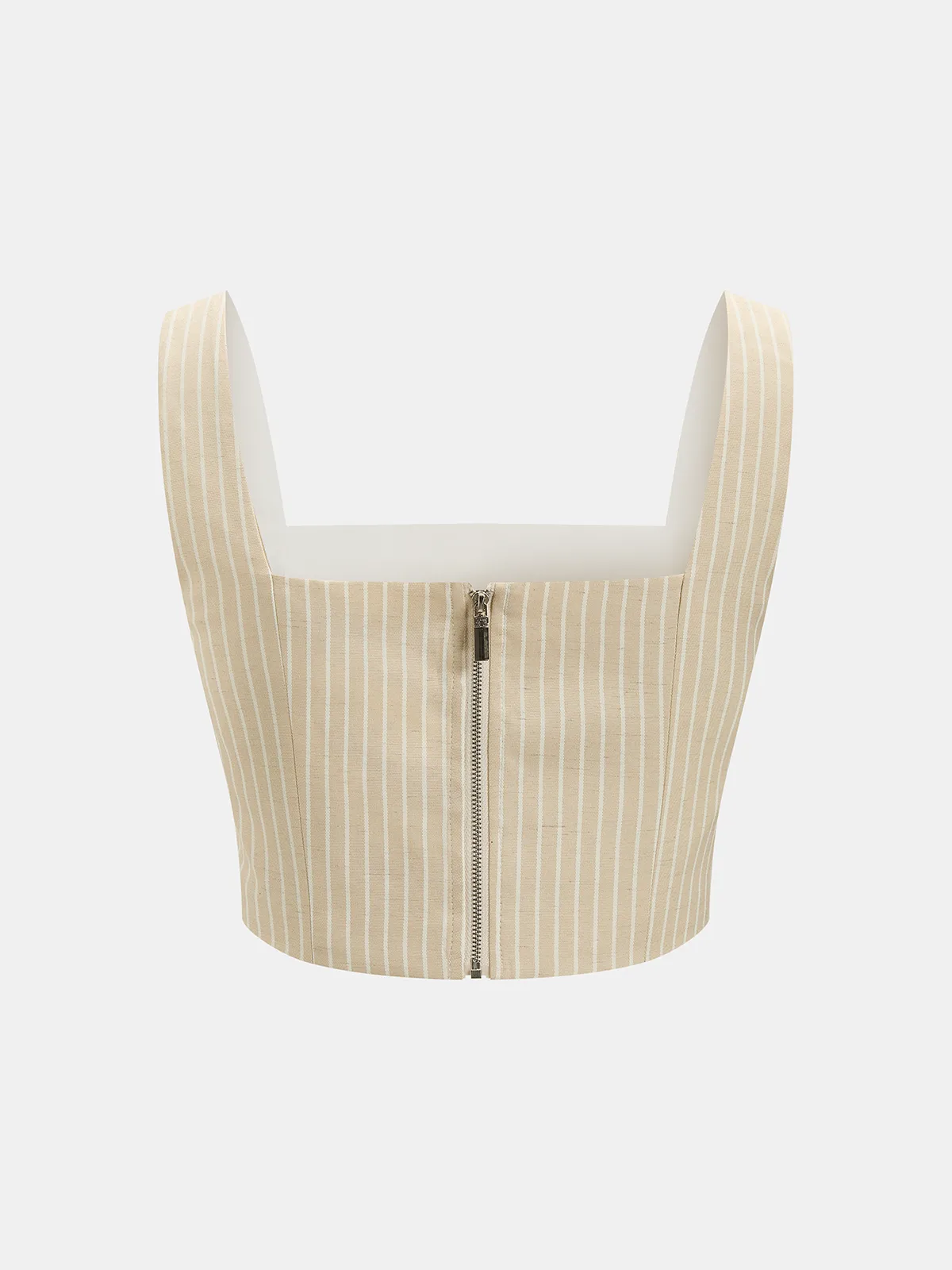 Linen-Blend Striped Crop Top & Pants Set sold by COMMENSE product image thumbnail 4