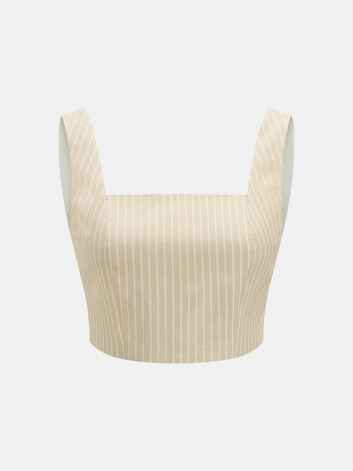 Linen-Blend Striped Crop Top & Pants Set sold by COMMENSE product image thumbnail 3