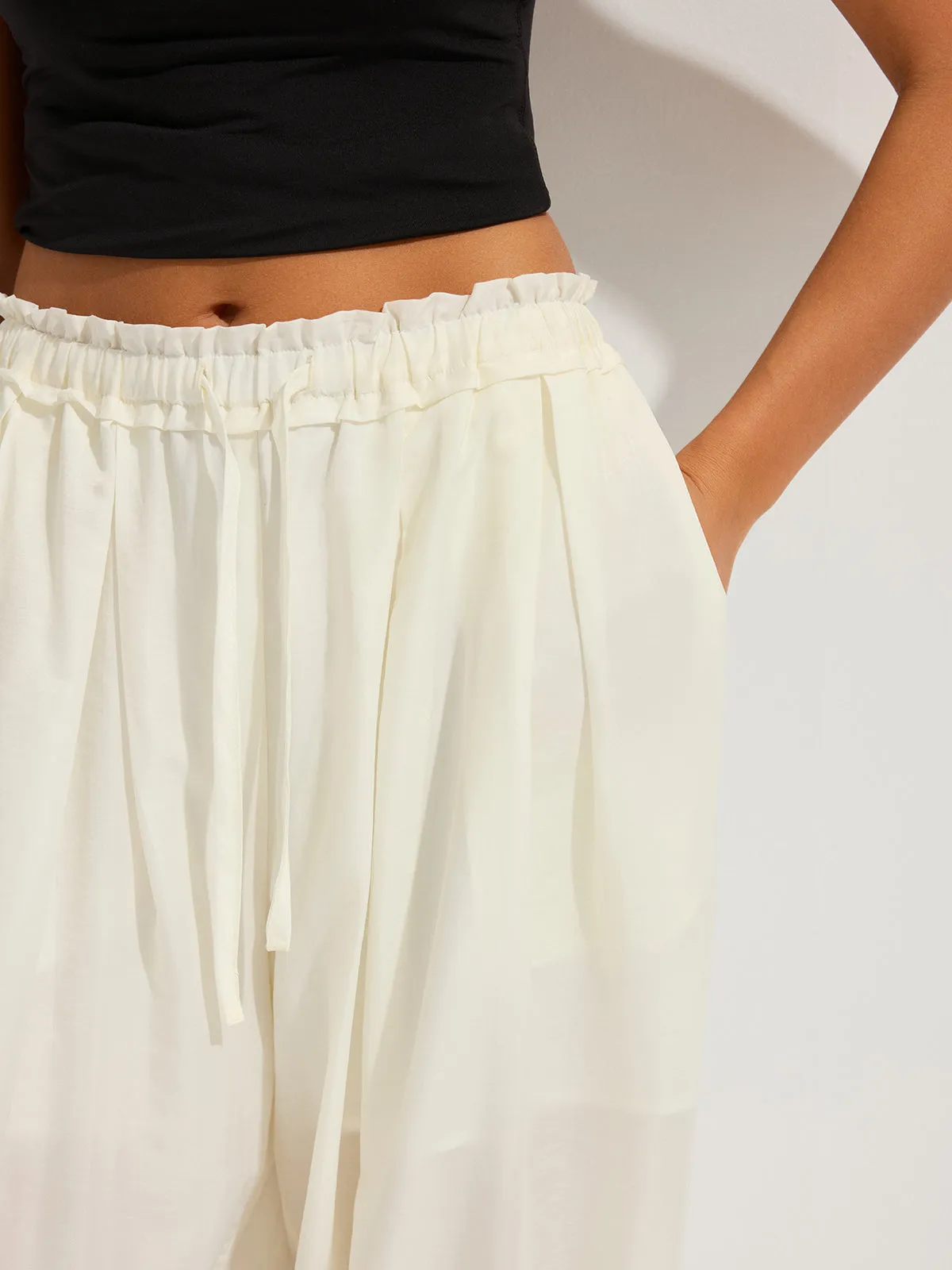 Lace Cuff Drawstring Harem Pants sold by COMMENSE product image thumbnail 5