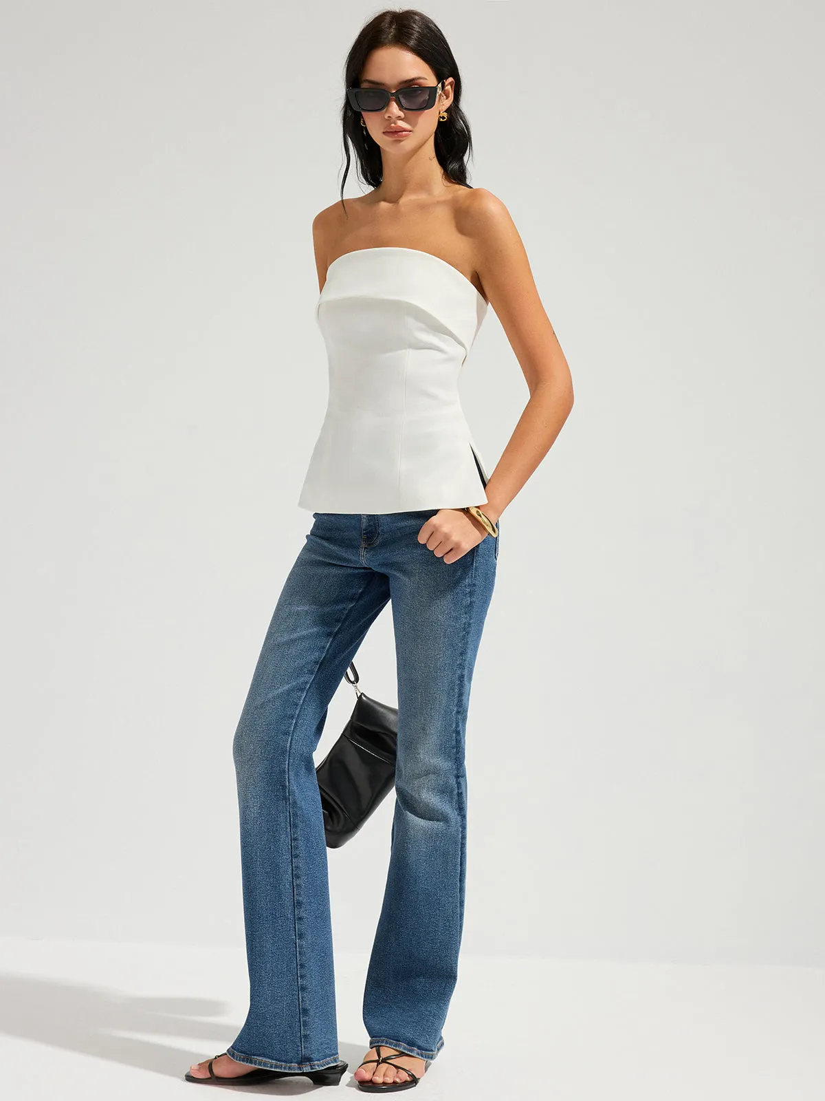 Strapless Foldover Side Slit Tube Top sold by COMMENSE product image thumbnail 5