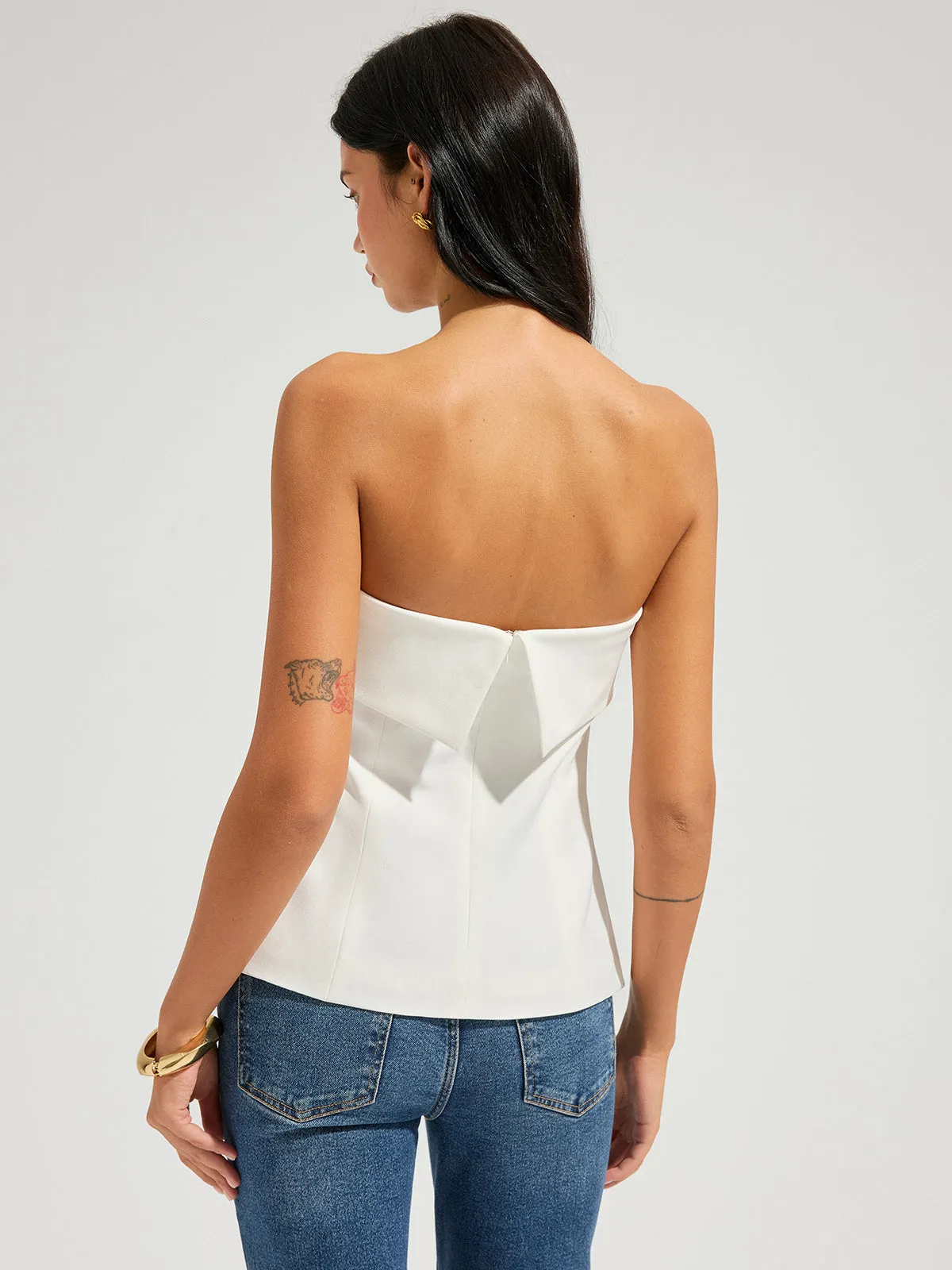 Strapless Foldover Side Slit Tube Top sold by COMMENSE product image thumbnail 3