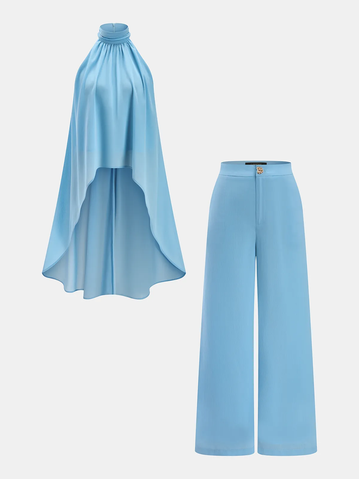 Flowy Chiffon Sleeveless Top & Pants Set sold by COMMENSE product image thumbnail 2