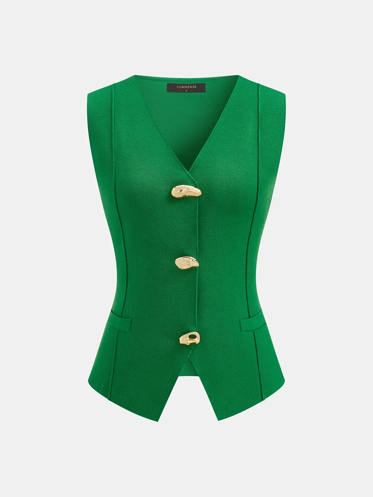 Metal Button Knit Vest & Mini Skirt Set sold by COMMENSE product image thumbnail 3