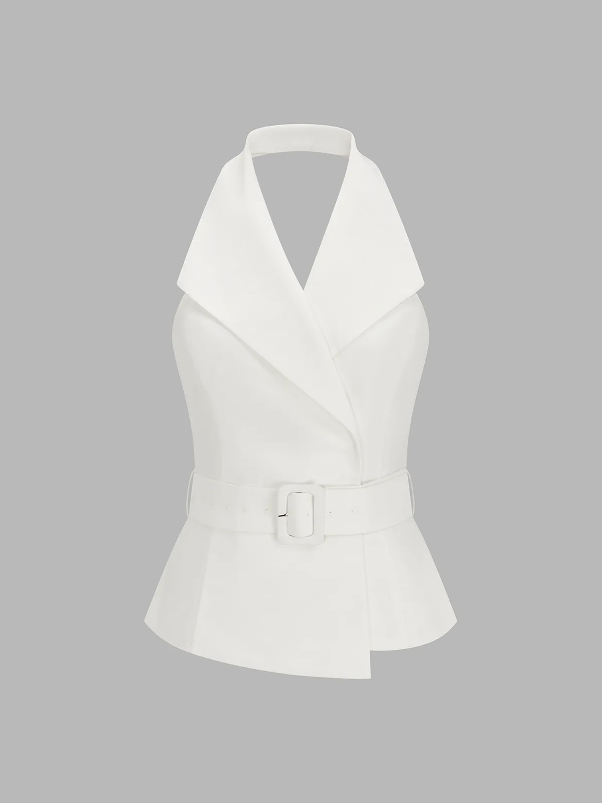 Belted Cotton Linen Halter Tank Top sold by COMMENSE