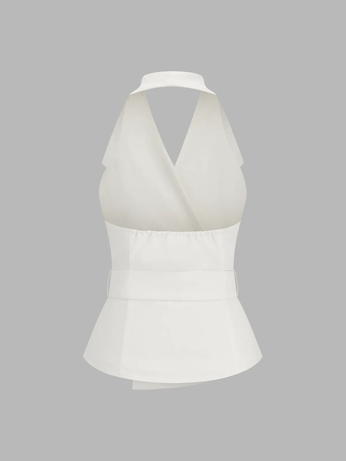 Belted Cotton Linen Halter Tank Top sold by COMMENSE product image thumbnail 2