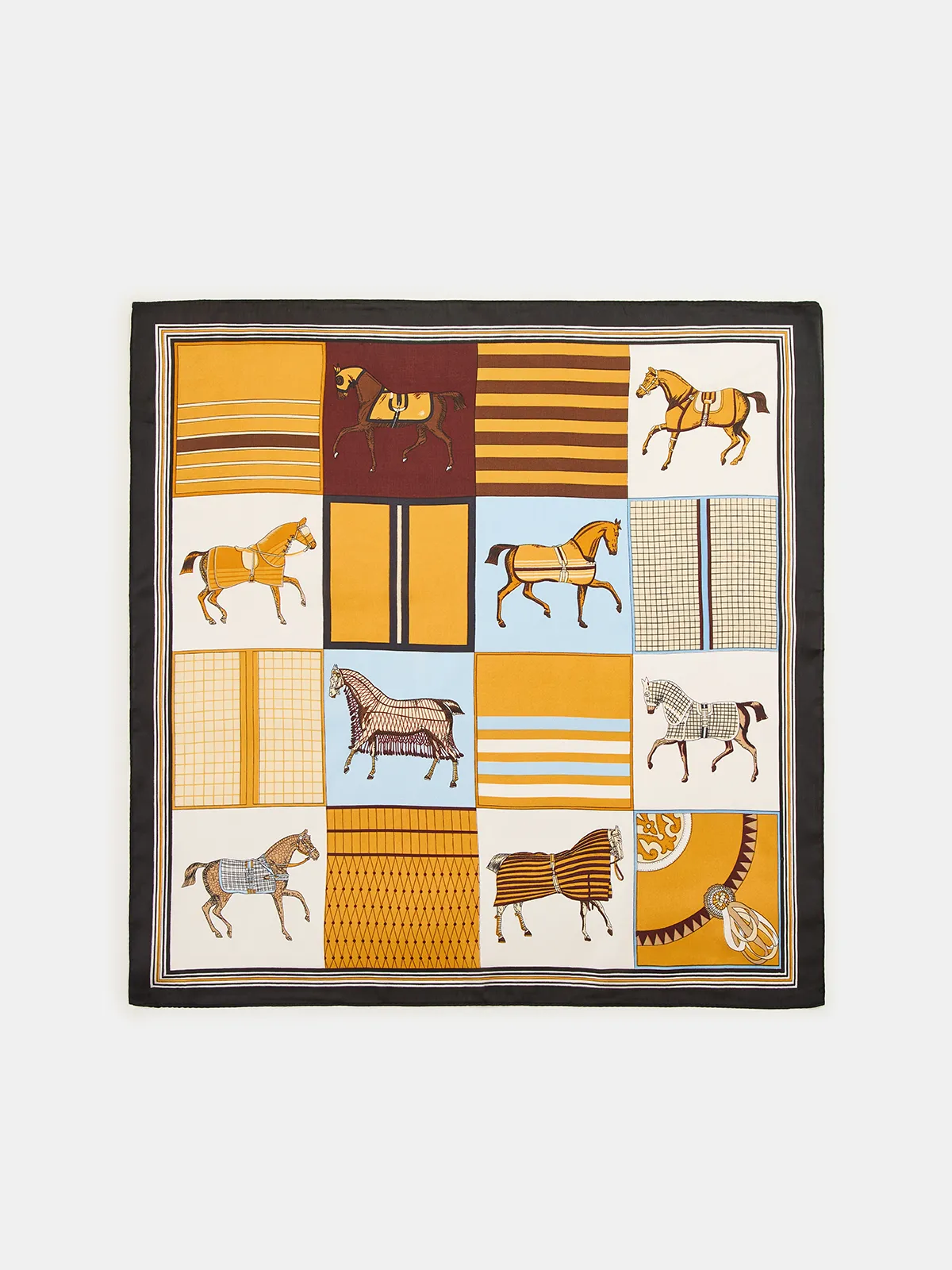 Equestrian Print Square Scarf sold by COMMENSE