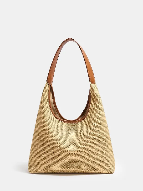 Straw-Texture Woven Hobo Bag made by COMMENSE