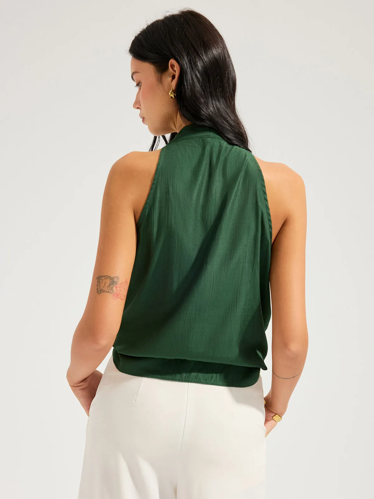V-Neck Tie-Front Sleeveless Top sold by COMMENSE product image thumbnail 5
