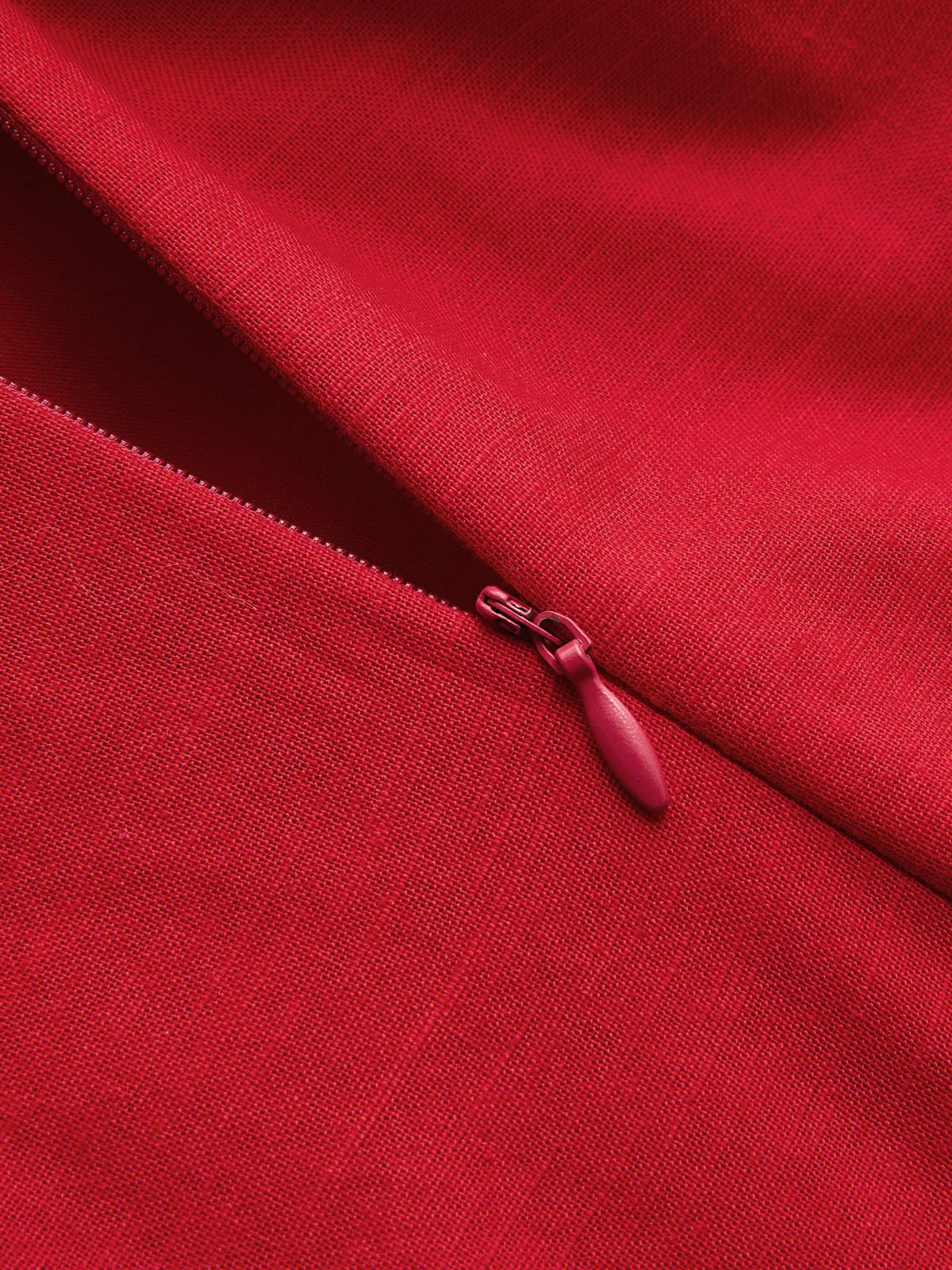 Cotton Linen Cutout Knot Mini Dress sold by COMMENSE product image thumbnail 4