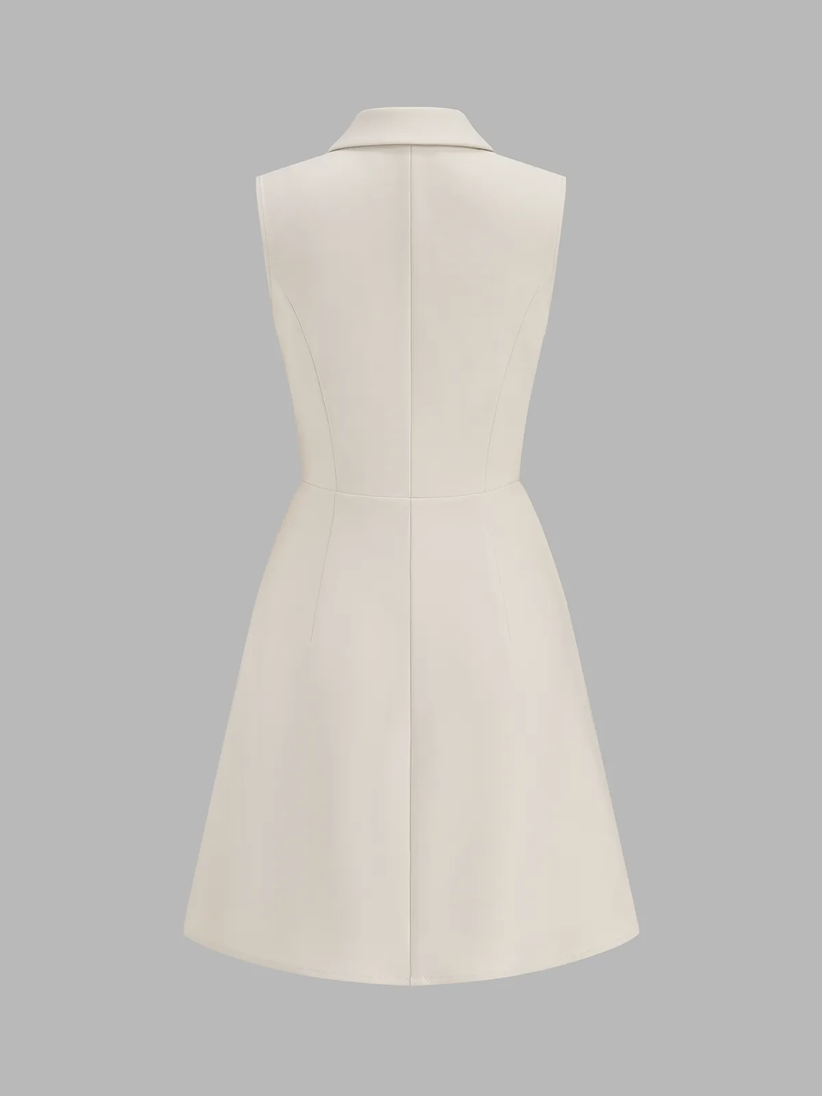 Sleeveless Lapel Pleated Mini Dress sold by COMMENSE product image thumbnail 2