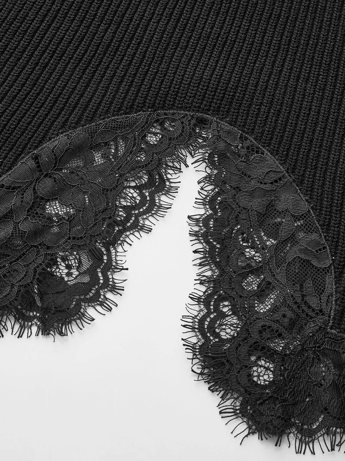 Cross Neck Lace Trim Knit Tank Top sold by COMMENSE product image thumbnail 4