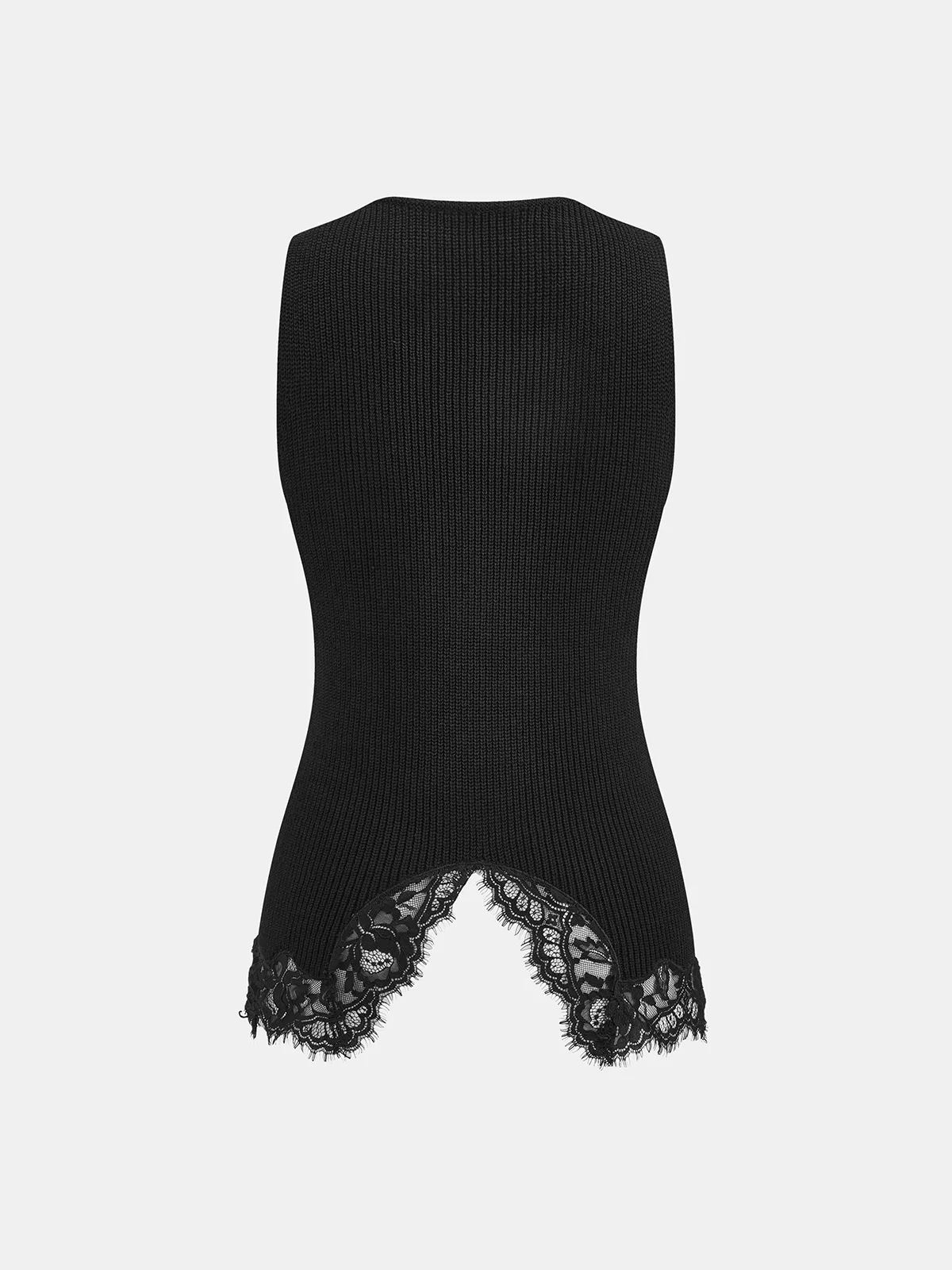 Cross Neck Lace Trim Knit Tank Top sold by COMMENSE product image thumbnail 2
