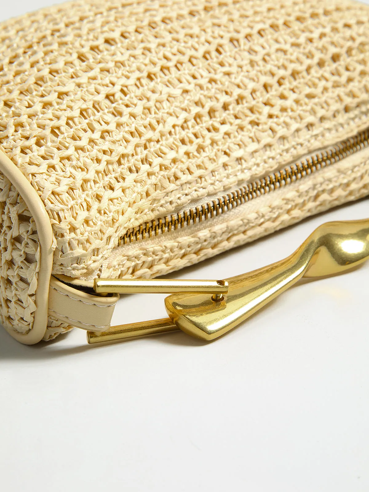 Twisted Handle Straw Woven Handbag sold by COMMENSE product image thumbnail 4