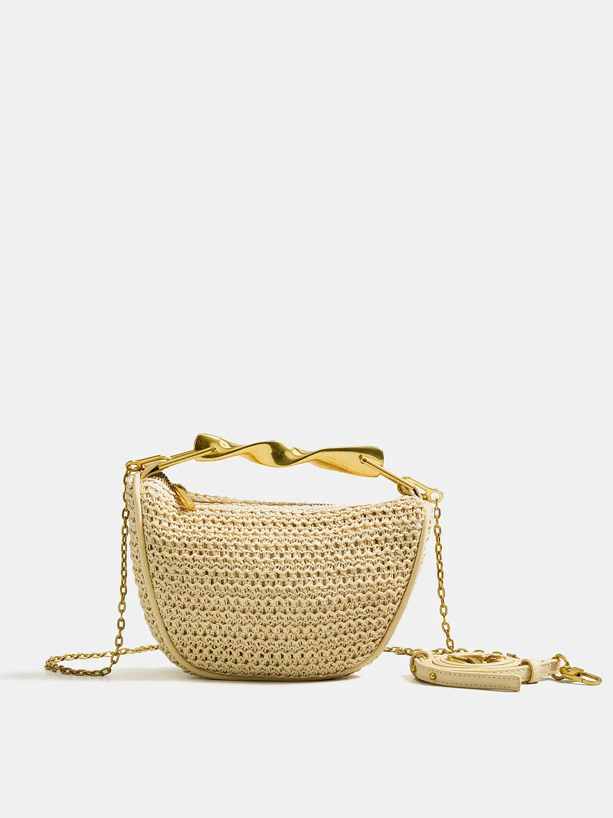 Twisted Handle Straw Woven Handbag sold by COMMENSE product image thumbnail 2