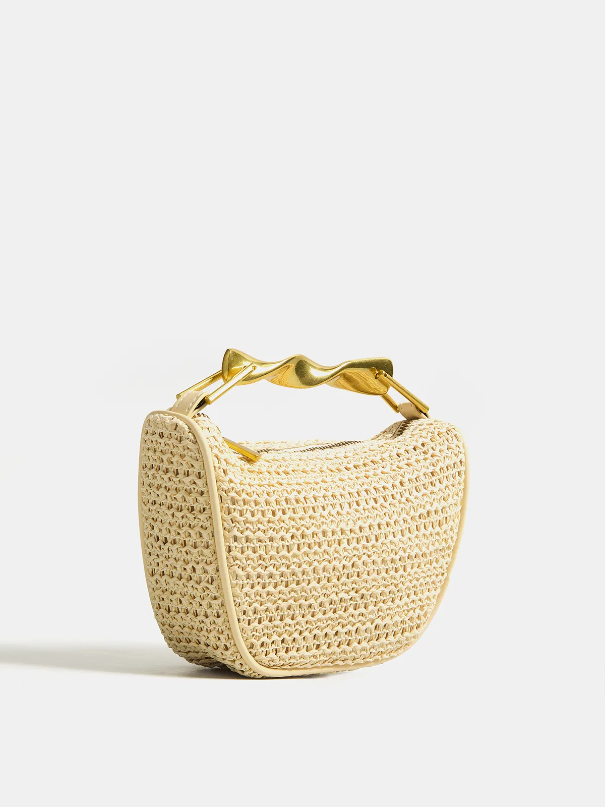 Twisted Handle Straw Woven Handbag sold by COMMENSE product image thumbnail 3
