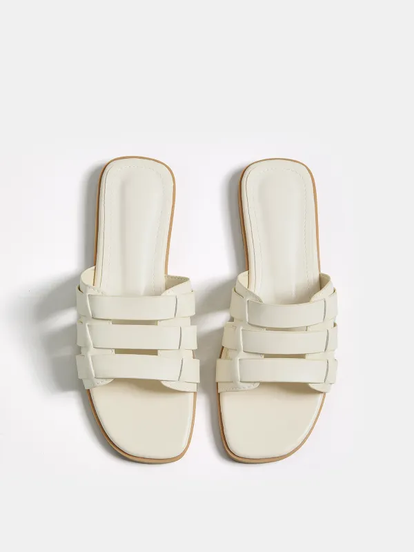Casual Strappy Flat Slide Sandals made by COMMENSE