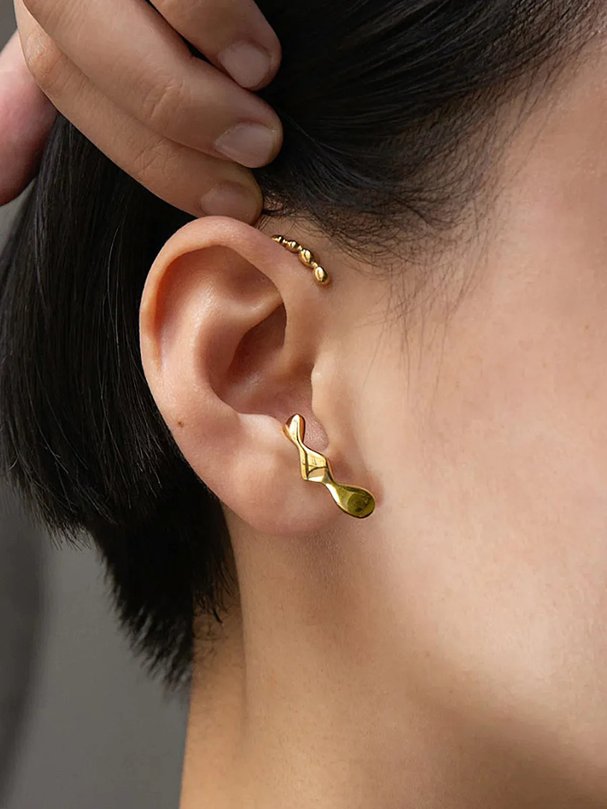 Irregular Metal Left Ear Cuff sold by COMMENSE