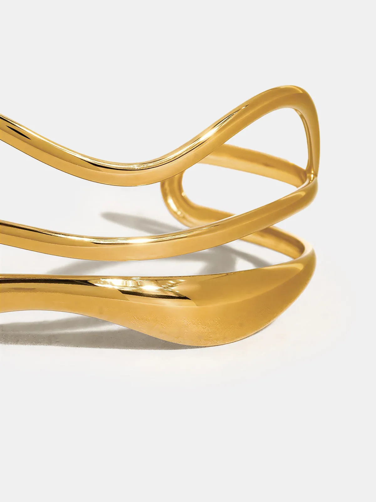 Irregular Wavy Open Cuff Bangle sold by COMMENSE product image thumbnail 3
