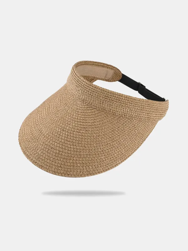 Straw Woven Adjustable Visor Hat made by COMMENSE