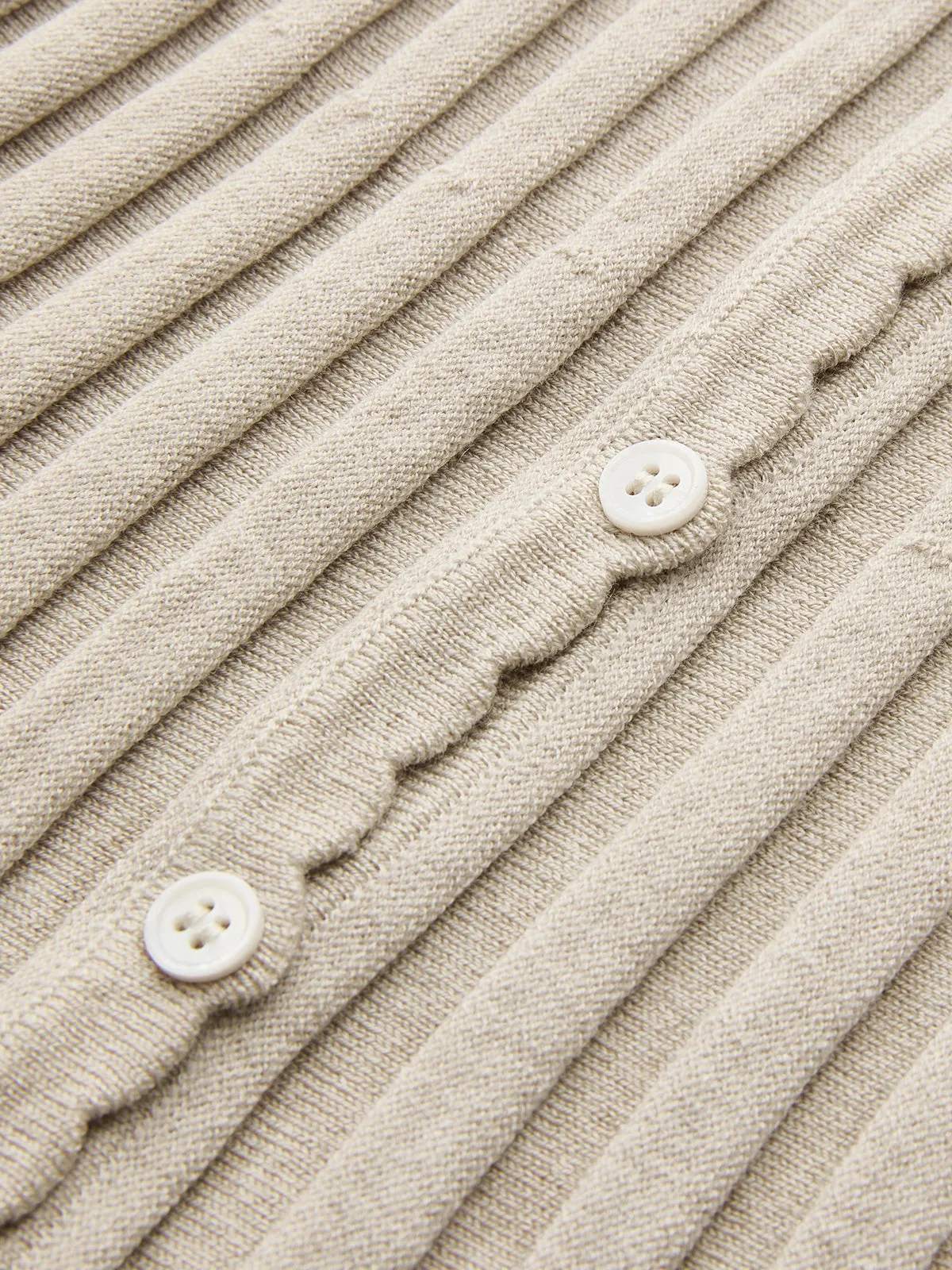 Ribbed Wool Blend Buttoned Cardigan sold by COMMENSE product image thumbnail 4