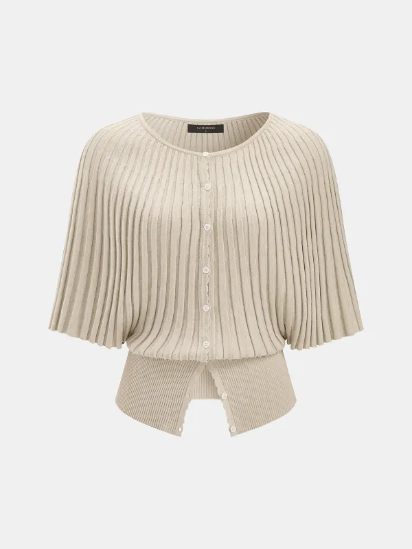 Ribbed Wool Blend Buttoned Cardigan made by COMMENSE