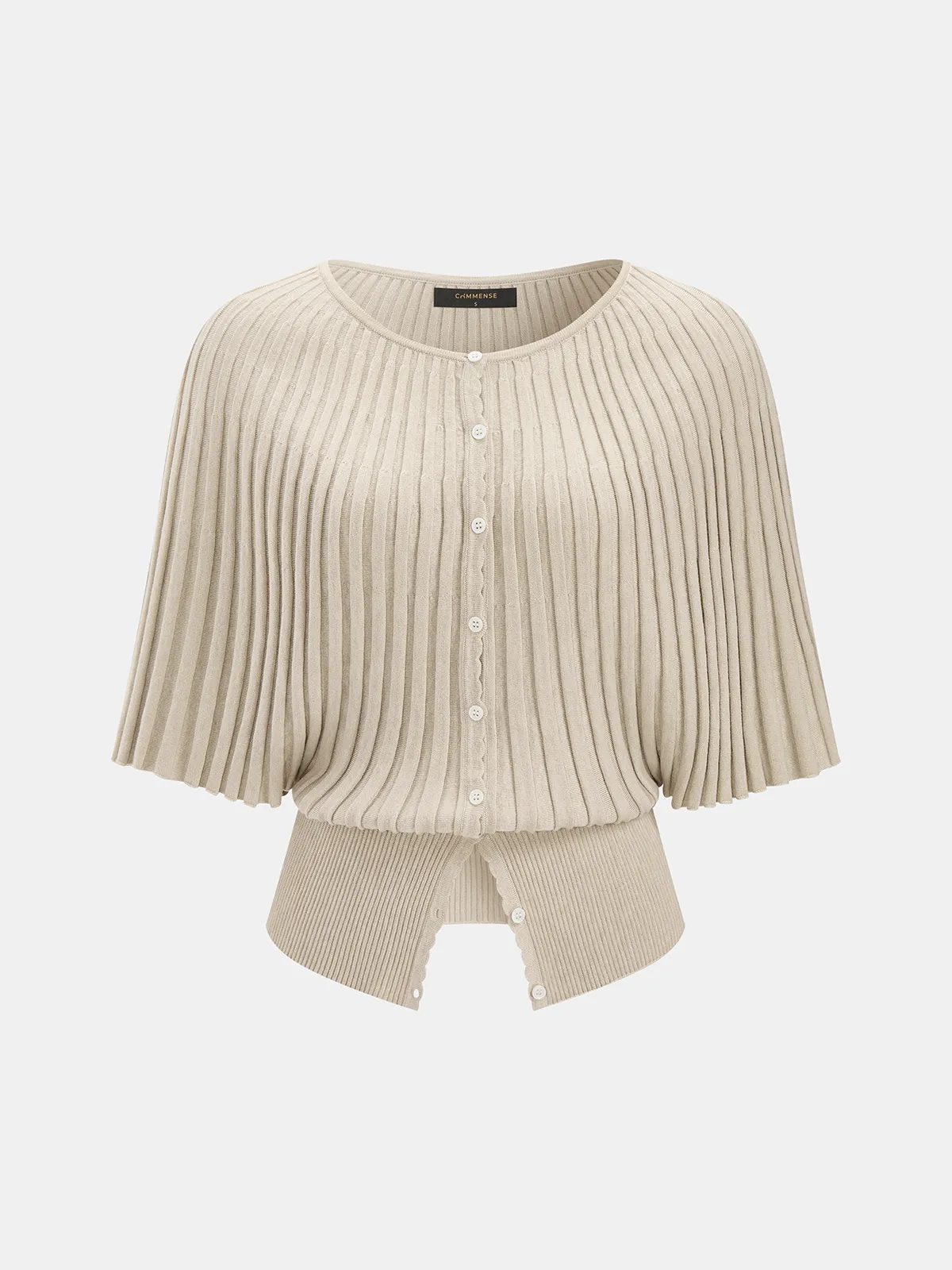Ribbed Wool Blend Buttoned Cardigan sold by COMMENSE
