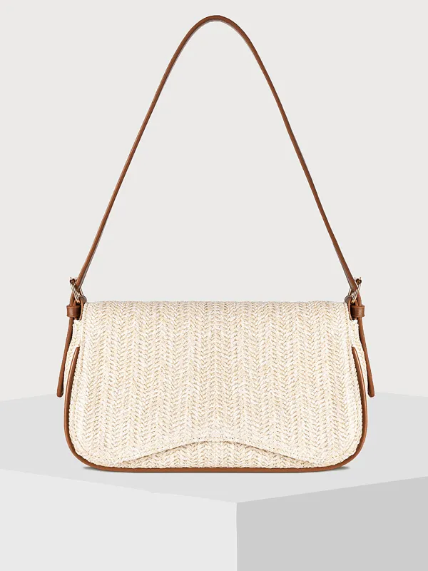 Casual Straw-Texture Shoulder Bag made by COMMENSE