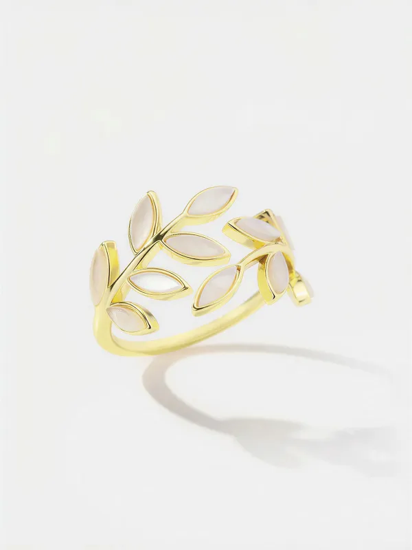 Leaf Branch Open Ring made by COMMENSE