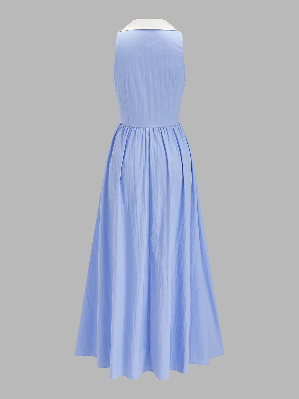 Cotton Blend Sleeveless Collared Maxi Dress sold by COMMENSE product image thumbnail 3
