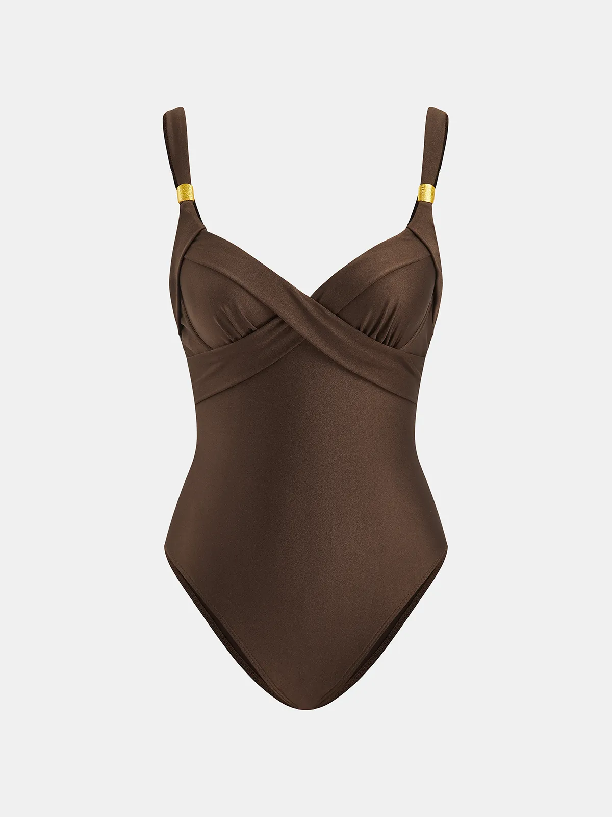 Metal Detail Crisscross One Piece Swimsuit sold by COMMENSE