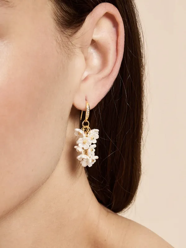 Dainty Floral Cluster Drop Earrings made by COMMENSE