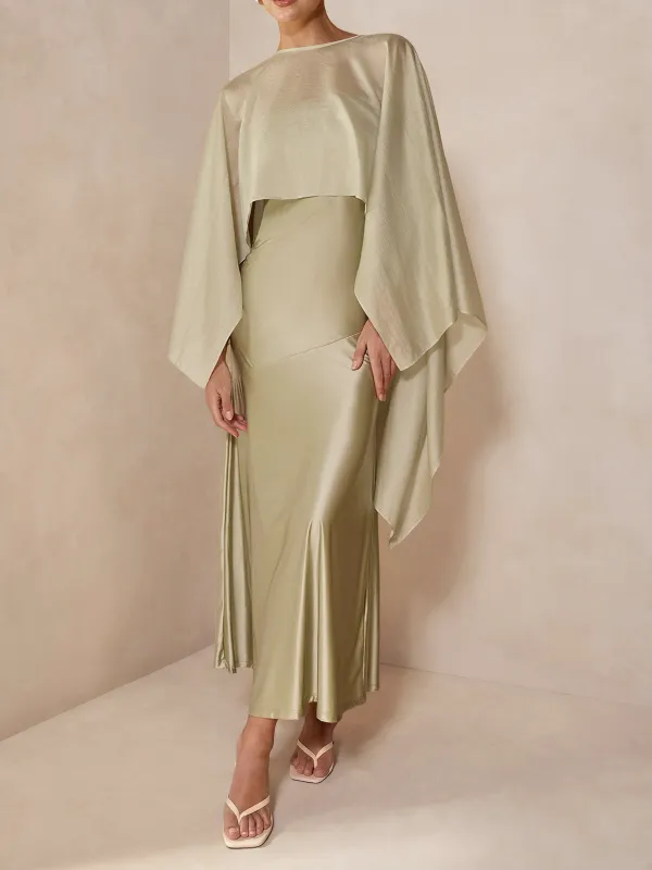 Sheer Capelet & Cami Dress Two-Piece Set made by COMMENSE