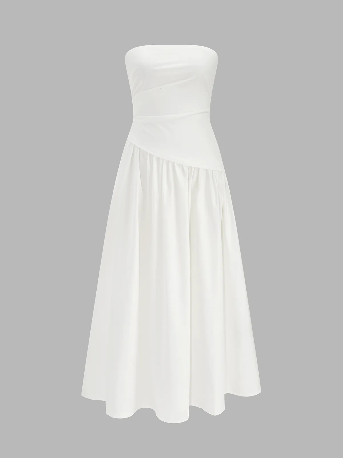 Strapless Ruched Flowy Maxi Dress sold by COMMENSE product image thumbnail 2